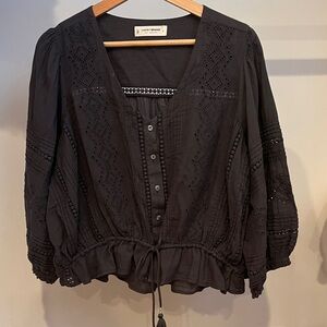 Lucky Brand Eyelet Blouse Size L